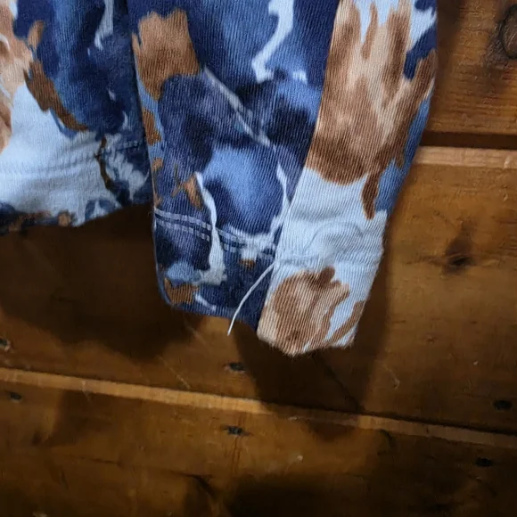 Liz & Me Floral Blue and Brown Short Sleeve Top - Picture 8 of 8